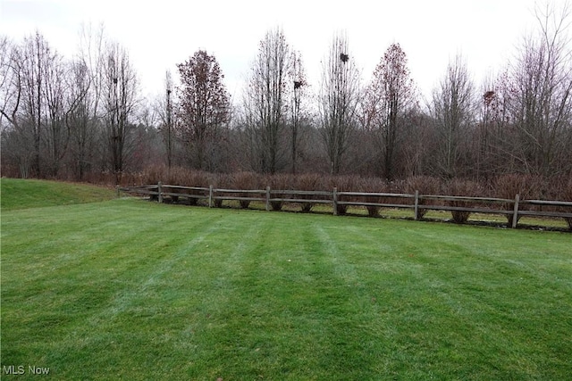 view of yard with a rural view