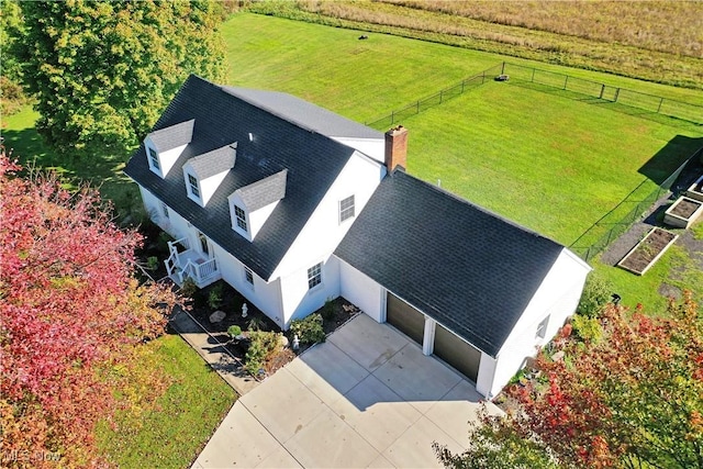 drone / aerial view featuring a rural view