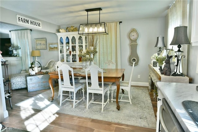 dining area featuring hardwood / wood-style flooring