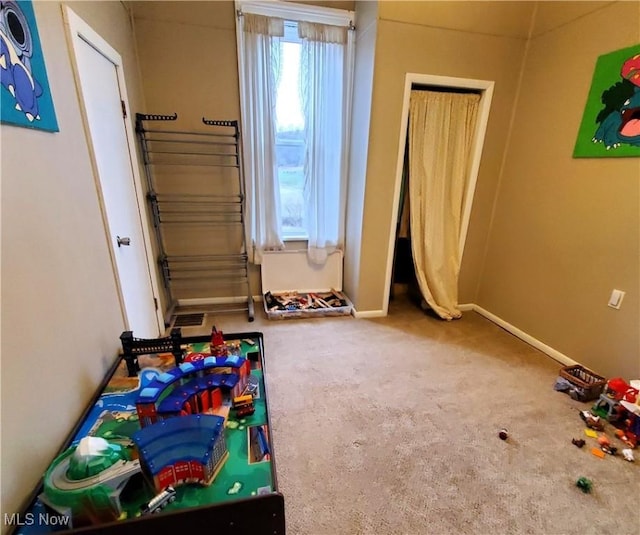 rec room with carpet