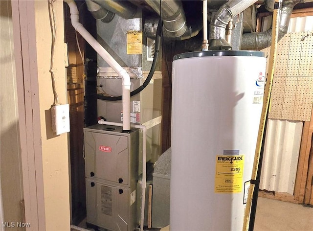 utilities with heating unit and water heater