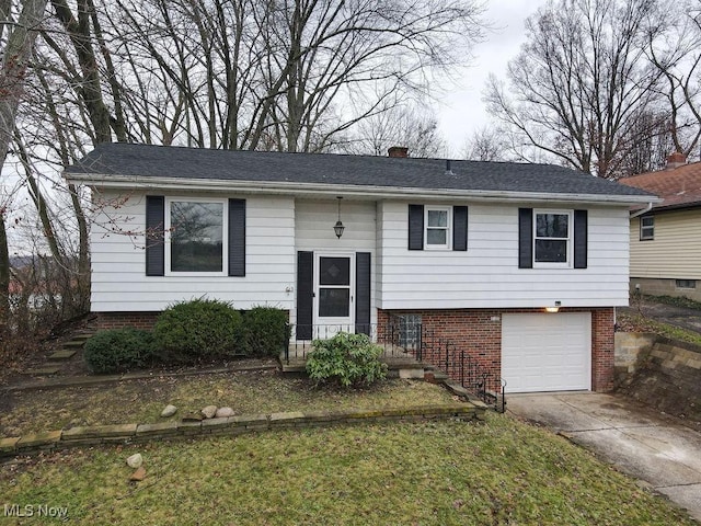 bi-level home with a garage