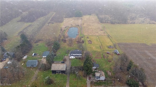 drone / aerial view with a rural view