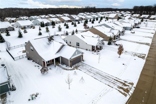 view of snowy aerial view