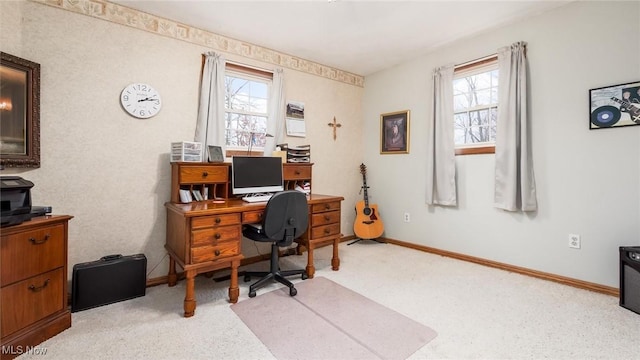 home office featuring a wealth of natural light