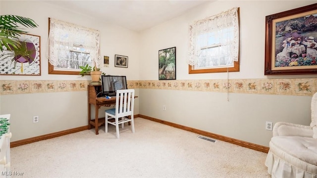 view of carpeted office