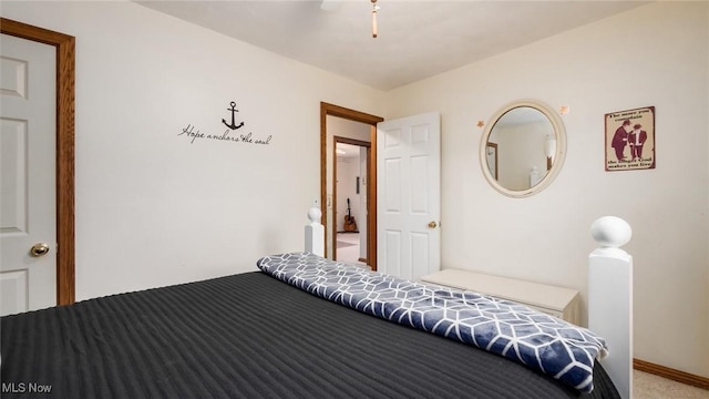 view of carpeted bedroom