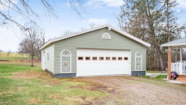 view of garage