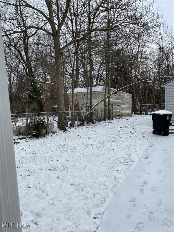 view of snowy yard