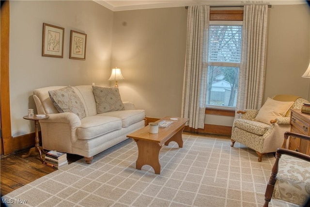 living room featuring light wood-type flooring