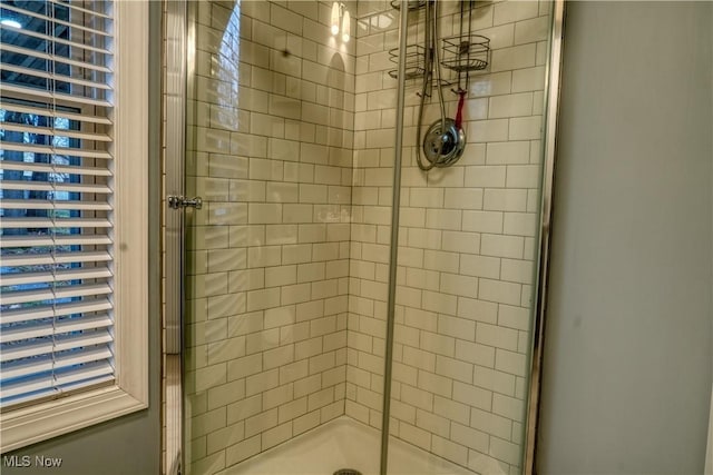 bathroom featuring walk in shower