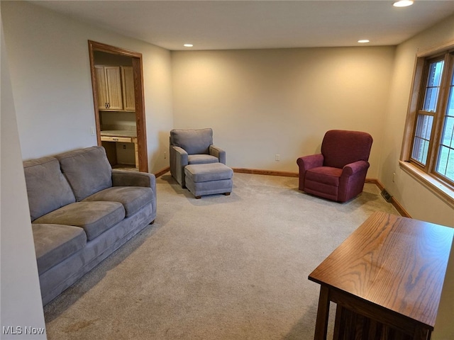 view of carpeted living room