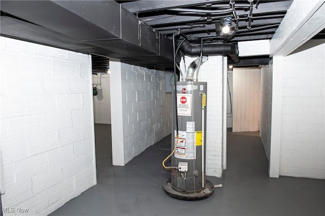 basement with gas water heater