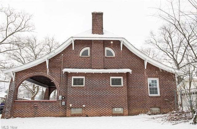 view of snowy exterior