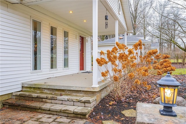 exterior space featuring covered porch