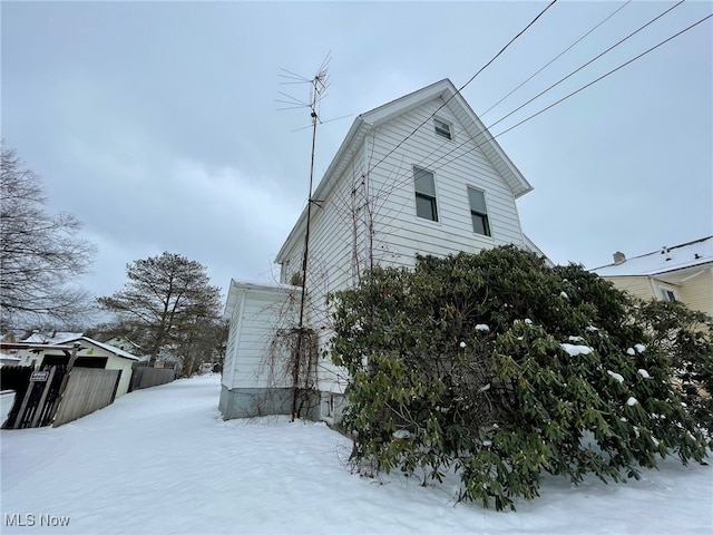 view of snowy exterior