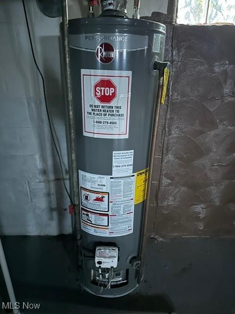 utilities featuring gas water heater