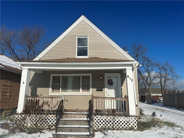 bungalow-style home with covered porch