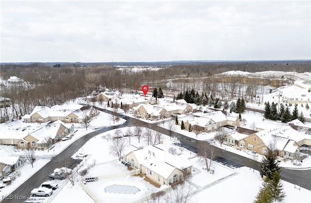 view of snowy aerial view