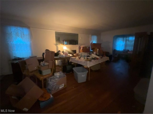 interior space featuring dark wood-type flooring