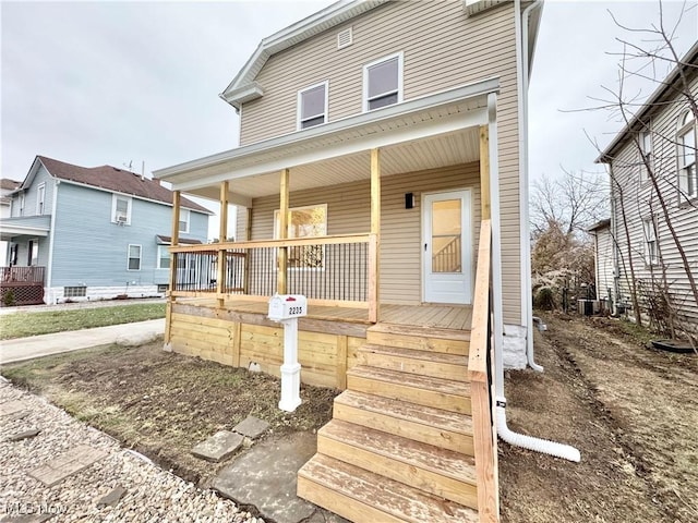 view of front of property with a porch