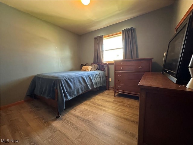 bedroom featuring light wood-type flooring