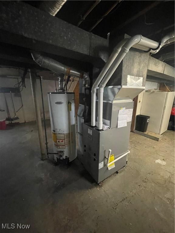 utilities featuring heating unit and water heater