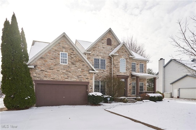 view of property featuring a garage