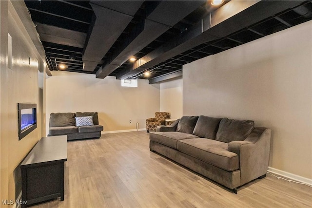 living room featuring hardwood / wood-style floors