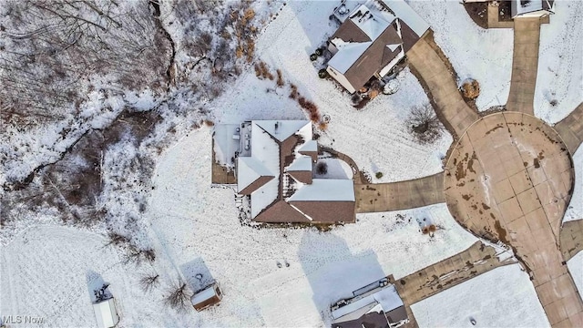 view of snowy aerial view