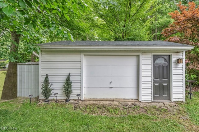 view of garage