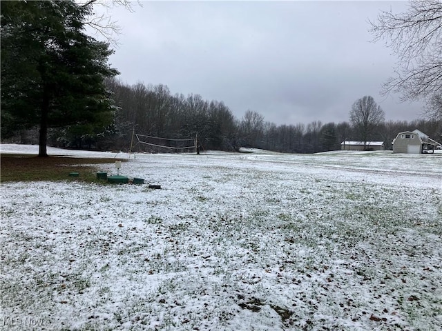 view of snowy yard