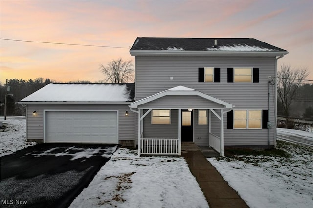 view of front of house with a garage