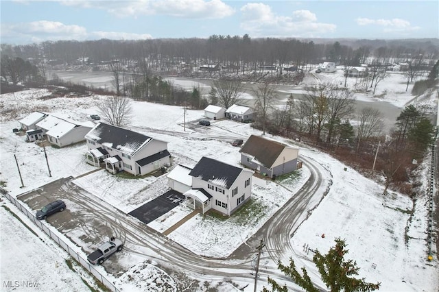 view of snowy aerial view