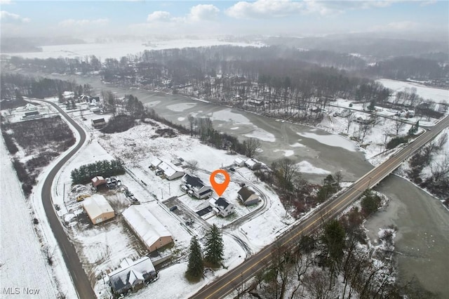 view of snowy aerial view