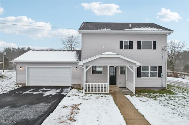 view of front property with a garage