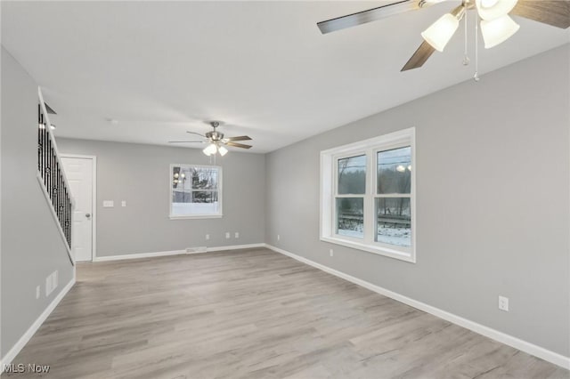 empty room featuring light hardwood / wood-style flooring