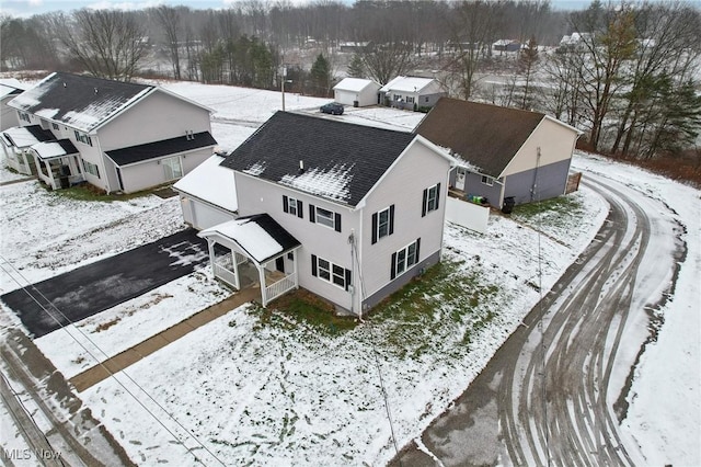 view of snowy aerial view