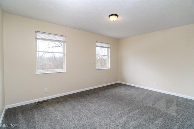 view of carpeted spare room