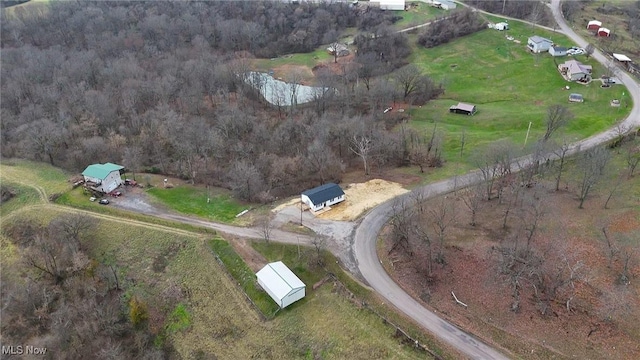 bird's eye view with a rural view