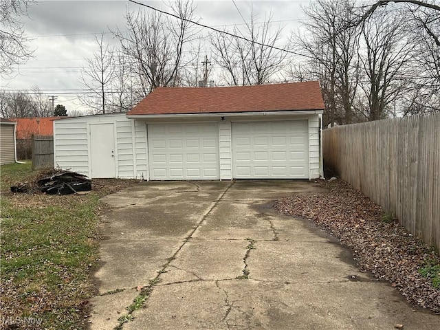 view of garage