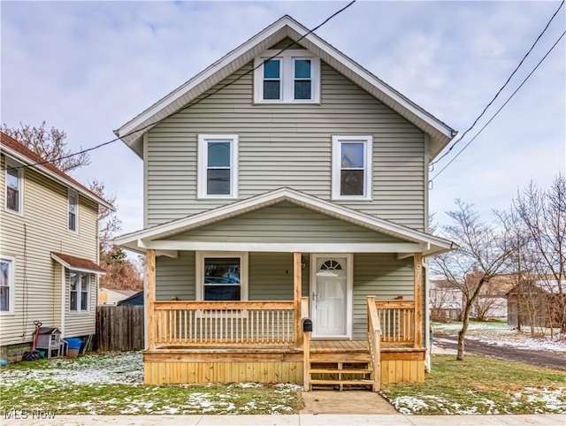 view of front of property with covered porch