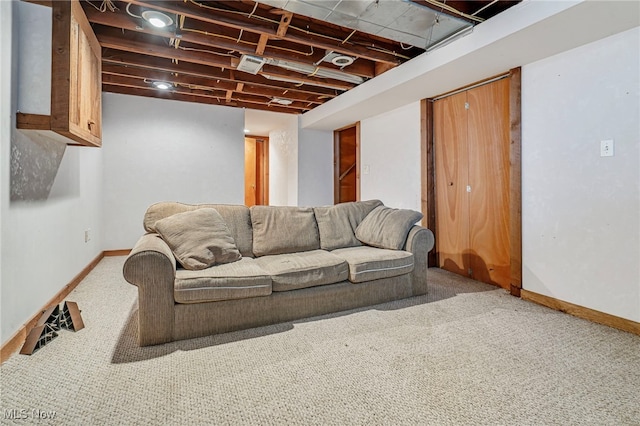 view of carpeted living room