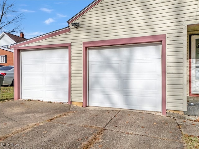 view of garage