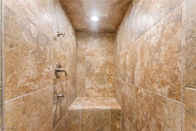 room details with a tile shower