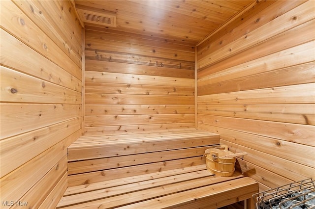 view of sauna