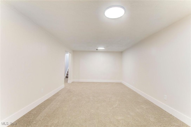 basement with carpet floors