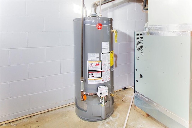 utilities featuring gas water heater