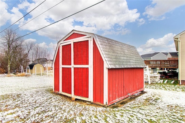 view of snow covered structure