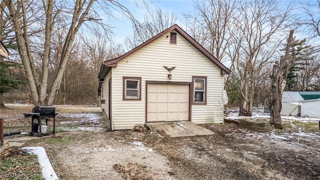 view of garage